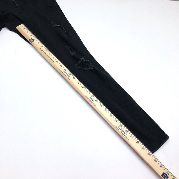 Old Navy Jeans Women's Black Pop Icon Skinny Mid Rise Distressed size 2 - Picture 5 of 8